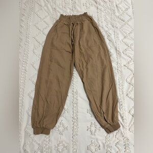 Love Tree Brown Smocked Waist Pants
